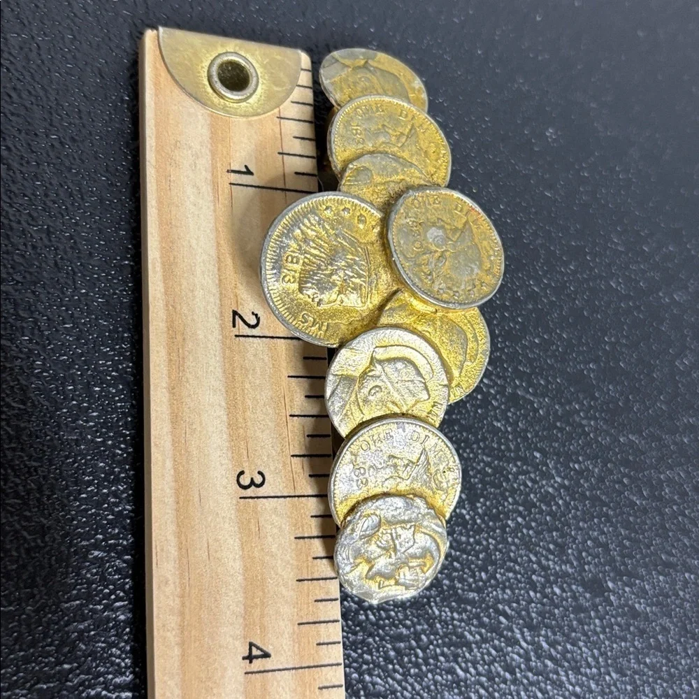 Vintage Gold Tone Coin Hair Clip Made in France